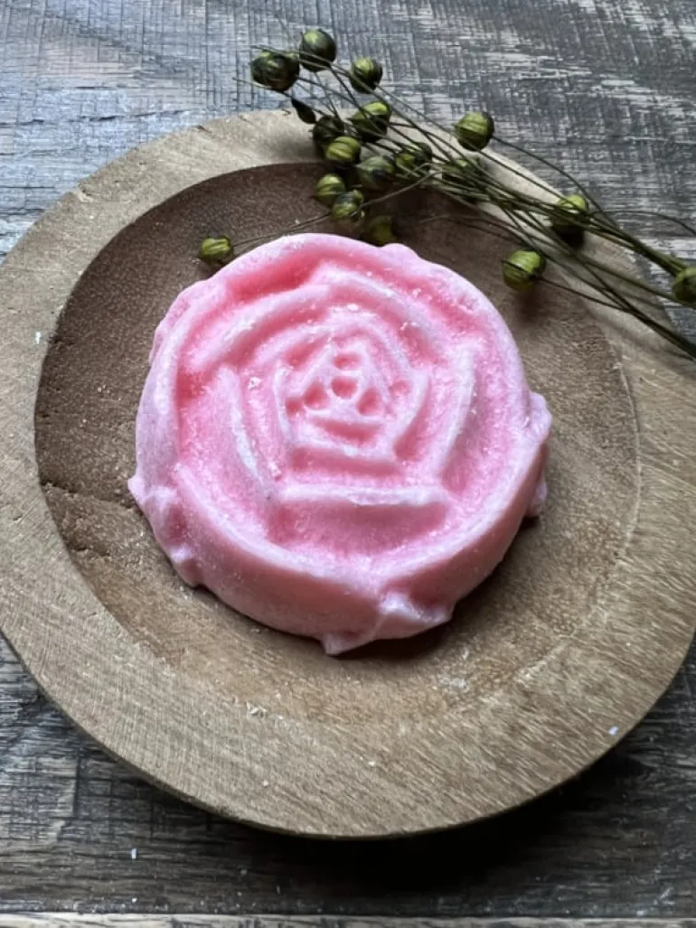 Amberblokje roos Rose