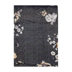 Bedsprei bloemen grijs/beige 1 persoons 180*230