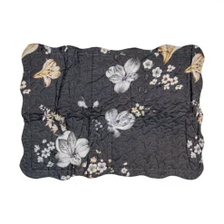 Bedsprei bloemen grijs/beige 2 persoons 230*250