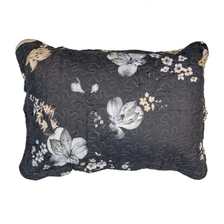 Bedsprei bloemen grijs/beige 2 persoons 230*250