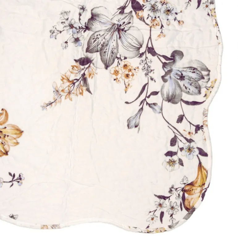 Bedsprei bloemen wit 1 persoons 180*230