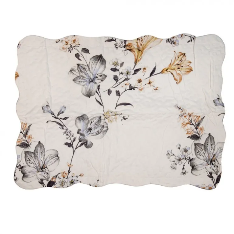 Bedsprei bloemen wit 1 persoons 180*230