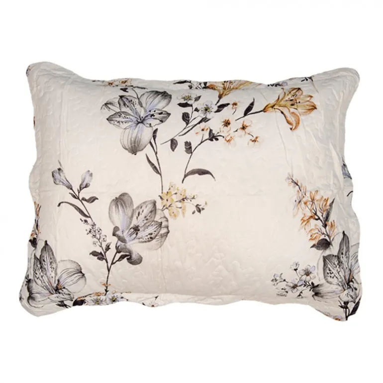 Bedsprei bloemen wit 2 persoons Q207.061