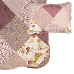 Bedsprei bloemetjes paars 1 persoons 180*230