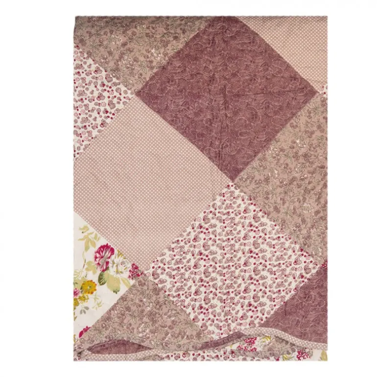 Bedsprei bloemetjes paars 2 persoons 230*250