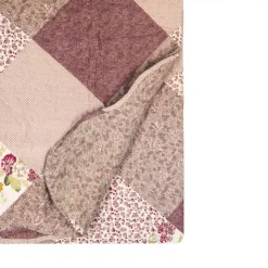 Bedsprei bloemetjes paars 2 persoons 230*250