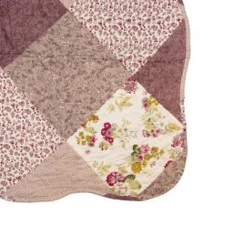 Bedsprei bloemetjes paars 2 persoons 230*250