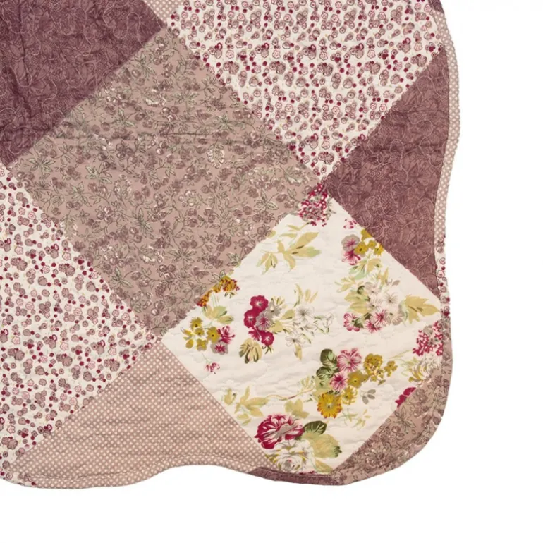 Bedsprei bloemetjes paars 2 persoons 230*250