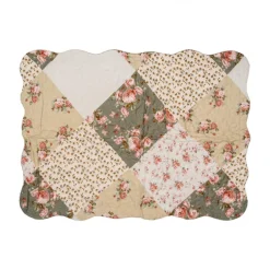 Bedsprei roosjes groen/beige 2 persoons 230*250