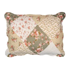 Bedsprei roosjes groen/beige 2 persoons 230*250