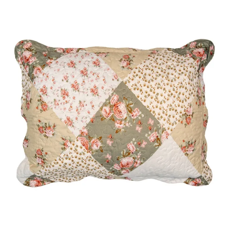 Bedsprei roosjes groen/beige 2 persoons 230*250