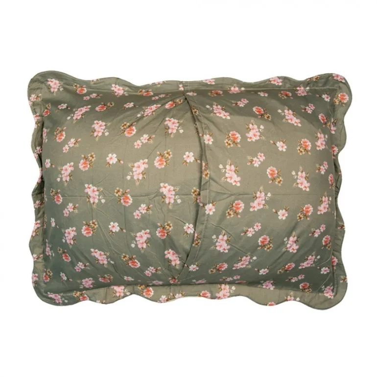 Bedsprei roosjes groen/beige 2 persoons 230*250