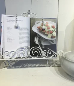 Boekenstandaard wit met vogeltje