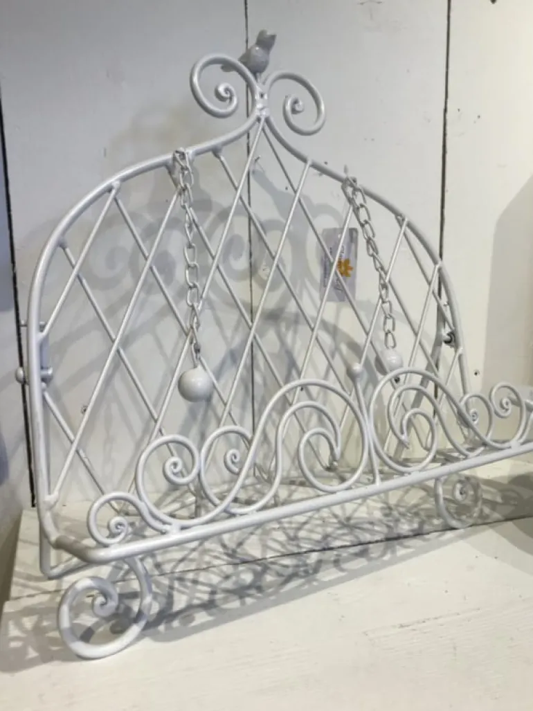 Boekenstandaard wit met vogeltje