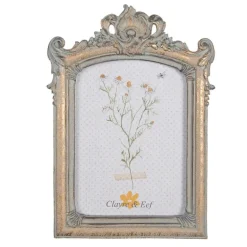 Brocante fotolijst grijs/goud 13*18