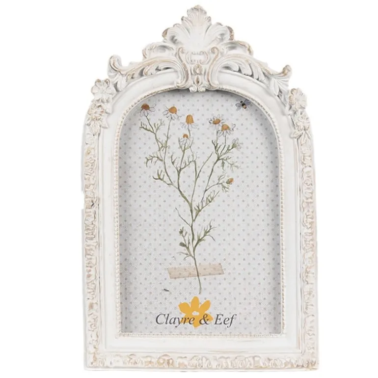 Brocante fotolijst wit 10*15