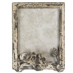 Brocante ijzeren fotolijst met vogeltjes 15*20