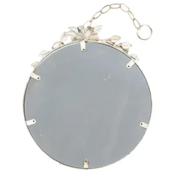 Brocante ronde spiegel met bloemen 38*5*44