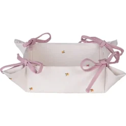 Broodmandje haas en roosjes roze