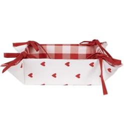 Broodmandje Love It hartjes rood/wit