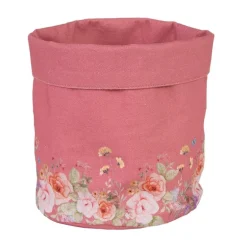 Broodmandje roze met bloemen