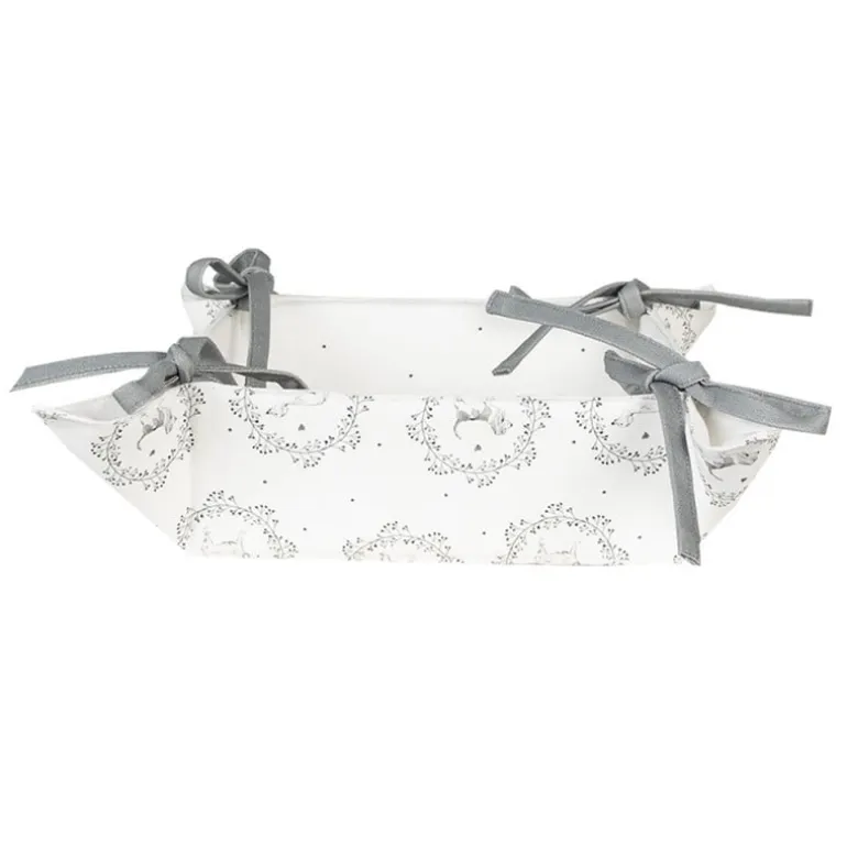 Broodmandje wit/grijs hond