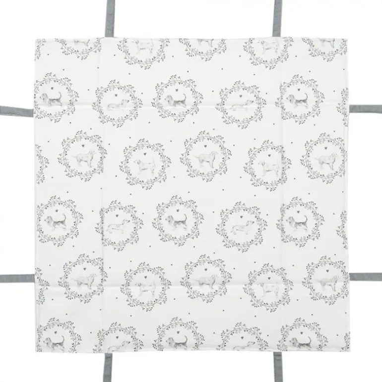 Broodmandje wit/grijs hond