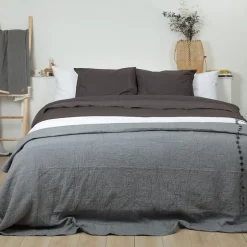 Camilla percal dekbedovertrek antraciet 240*220