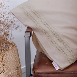 Camilla percal dekbedovertrek zand 200*220