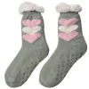 Dames Huissokken one size hartjes grijs