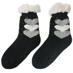 Dames Huissokken one size hartjes zwart