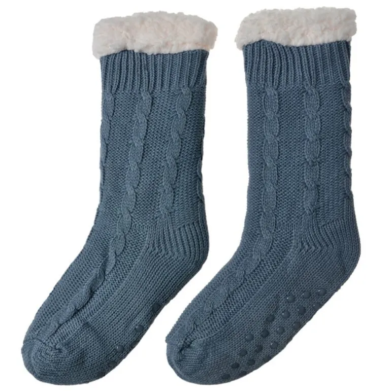 Dames Huissokken one size blauw