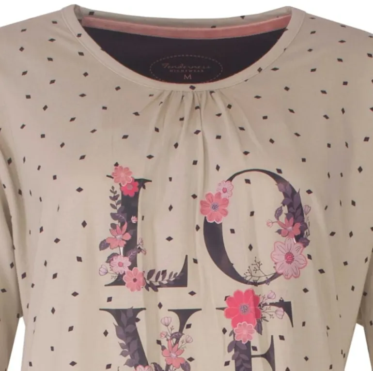 Dames nachthemd LOVE beige