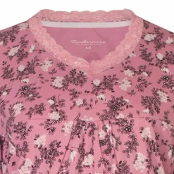Dames pyjama bloemetjes roze