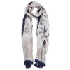 Dames sjaal met bloemenprint blauw