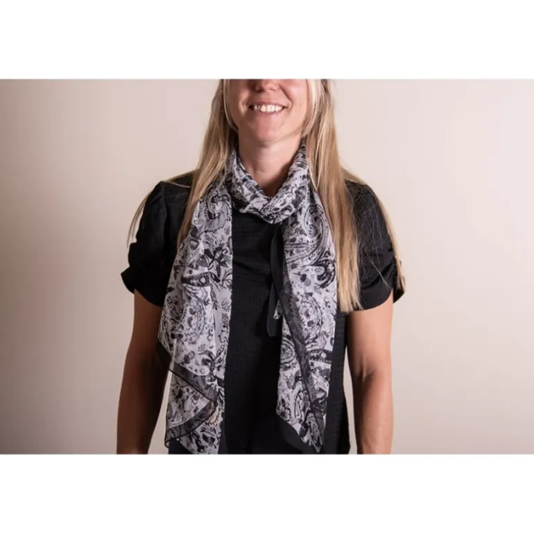 Dames sjaal print grijs