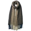 Dames wintersjaal grijs/beige tinten