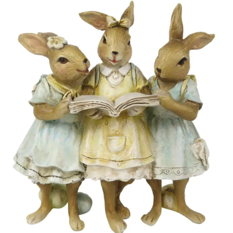 Decoratie 3 lezende Bunny’s