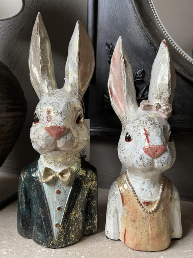 Decoratie beeld meneer konijn 32cm