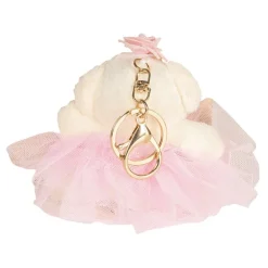 Decoratie beertje roosjes roze 10 cm