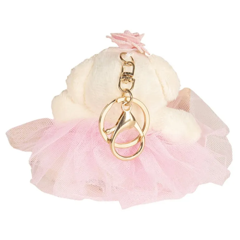 Decoratie beertje roosjes roze 10 cm