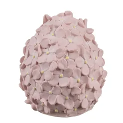 Decoratie ei met bloemetjes roze 6*7