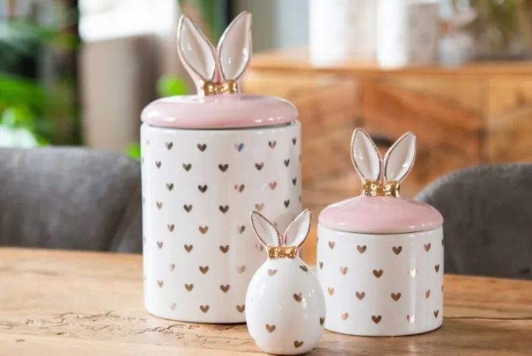 Decoratie ei met oortjes en hartjes 5*9