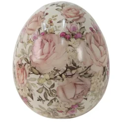 Decoratie ei met rozen (L) 14*16