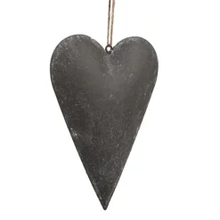 Decoratie hanger hart grijs (S) 11*2*8