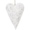 Decoratie hanger hart wit (M) 15*2*10
