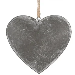Decoratie hanger hartje grijs 11*2*10