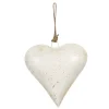Decoratie hanger ijzeren hart wit (L) 21*6*21