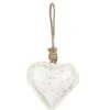 Decoratie hanger ijzeren hart wit (S) 10*2*10