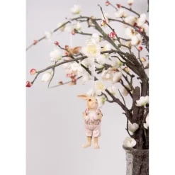 Decoratie hanger konijn jongen roze